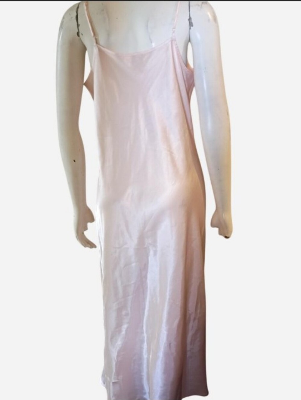 Y2K PINK Victoria's Secret Pink Floral Embroidery Lace Trim Satin Slip Dress L - Picture 6 of 8